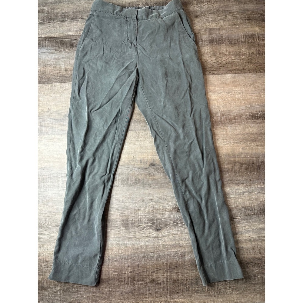 Gap Refined Track Pants Womens 00 Gun Powder Gray Tapered Casual Trousers-02